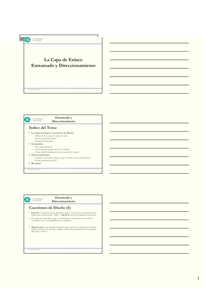 Imágen de pdf La Capa de Enlace Entramado y Direccionamiento