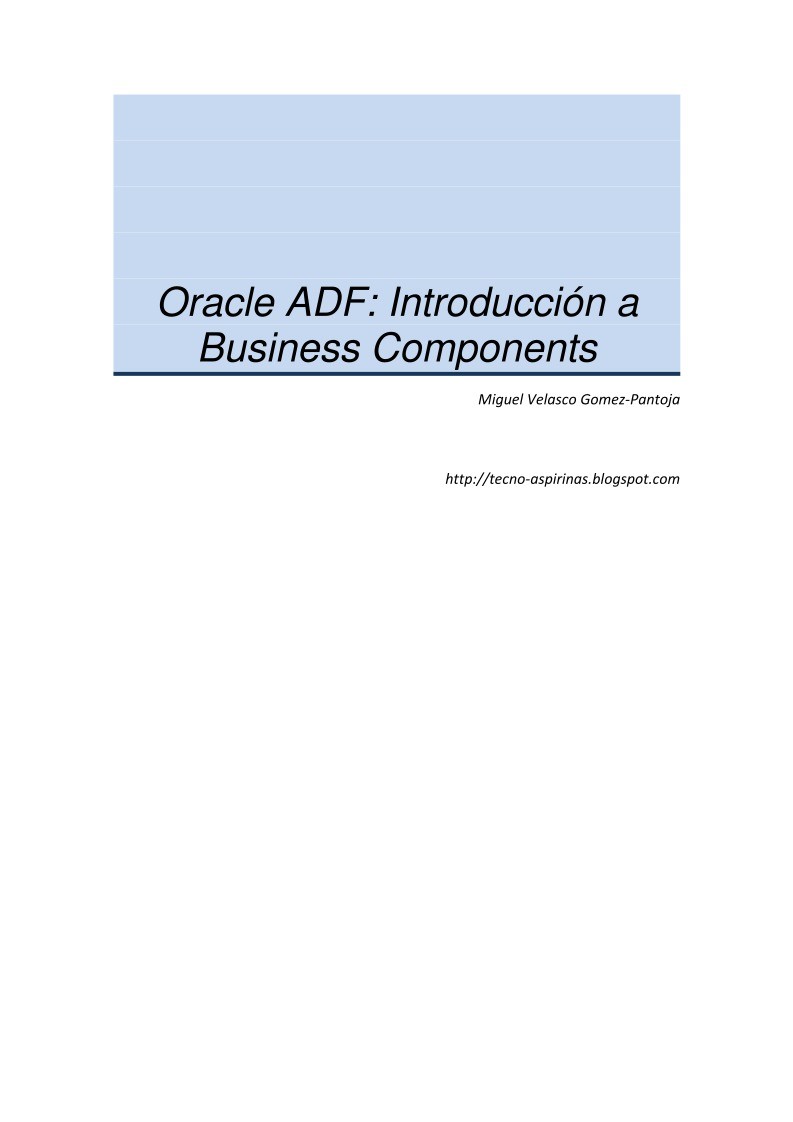 Imágen de pdf Oracle ADF: Introducción a Business Components