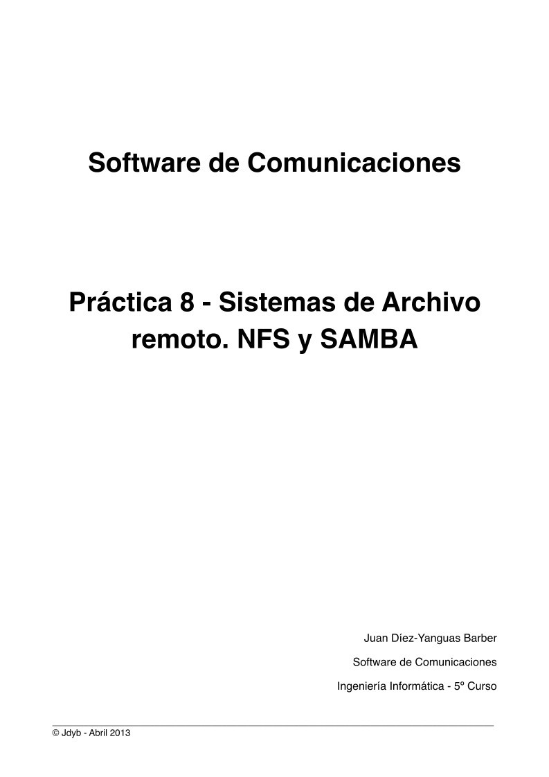 Imágen de pdf Práctica 8 - Sistemas de Archivo remoto. NFS y SAMBA