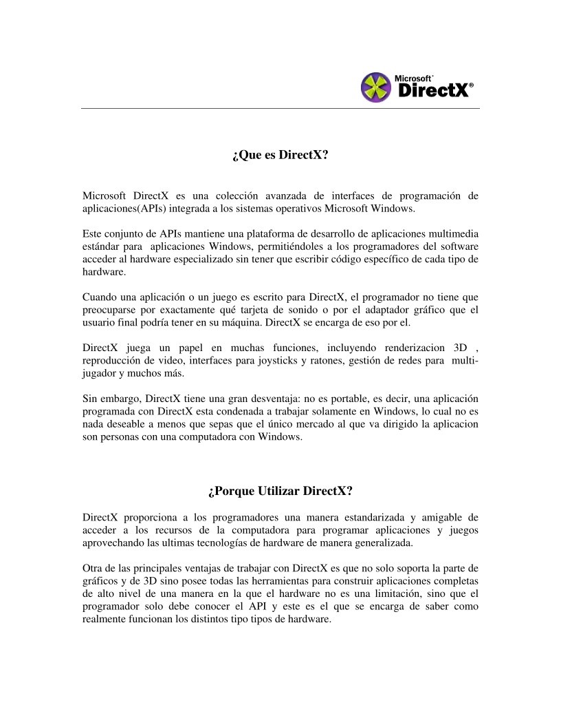 Imágen de pdf Que es DirectX