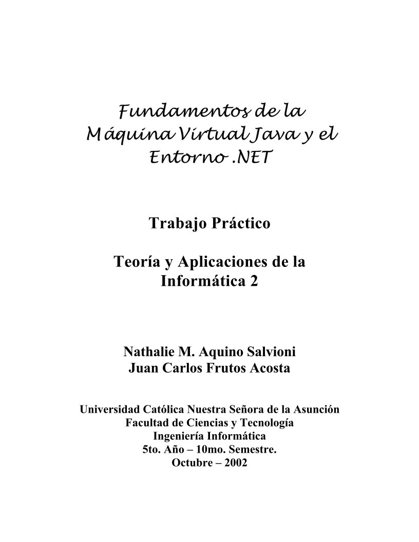 Imágen de pdf Fundamentos de la Máquina Virtual Java y el Entorno .NET