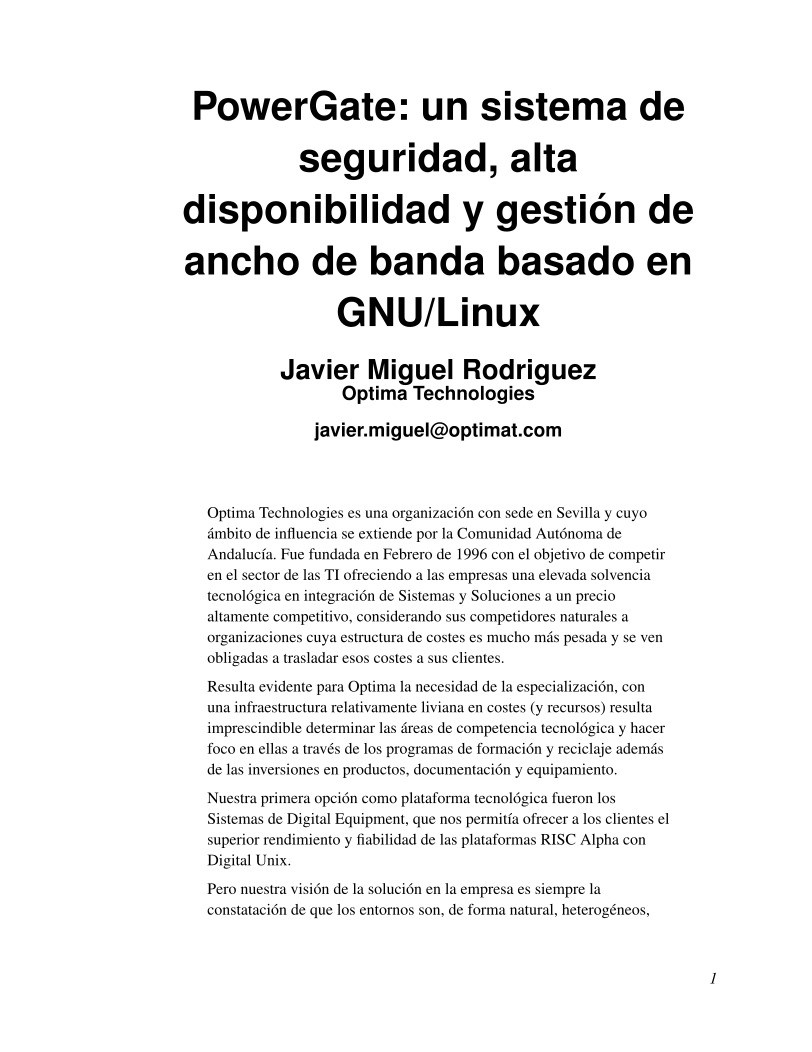 Imágen de pdf PowerGate: un sistema de seguridad, alta disponibilidad y gestión de ancho de banda basado en GNU/Linux