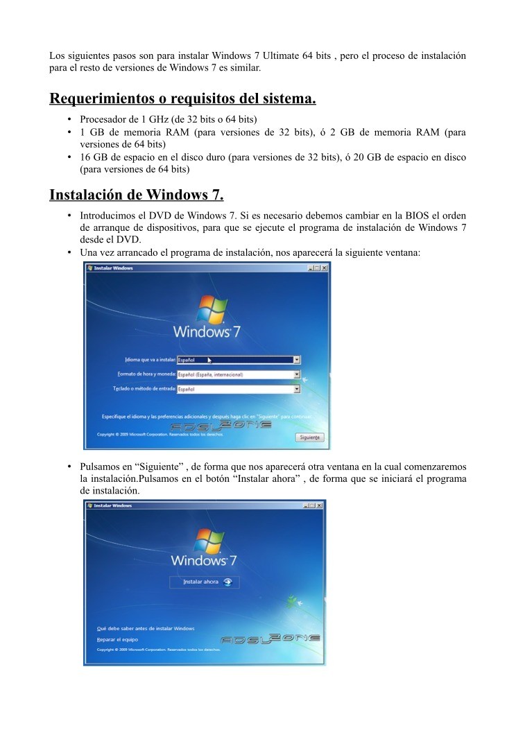 Imágen de pdf Instalación Windows 7