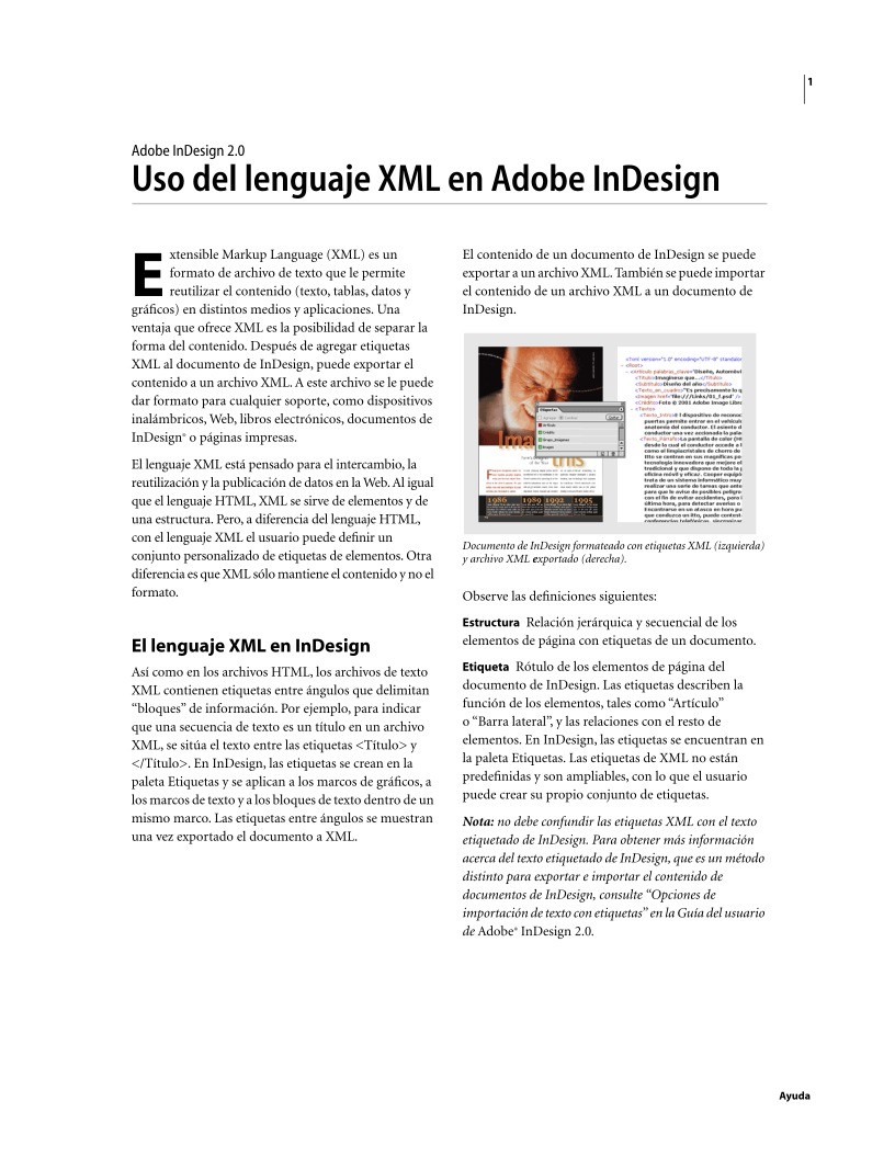Imágen de pdf Uso del lenguaje XML en Adobe InDesign