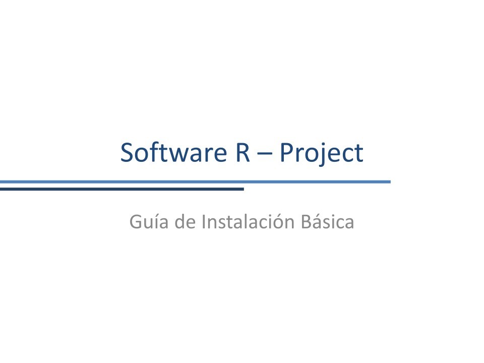 Imágen de pdf Guía de Instalación Básica - Software R
