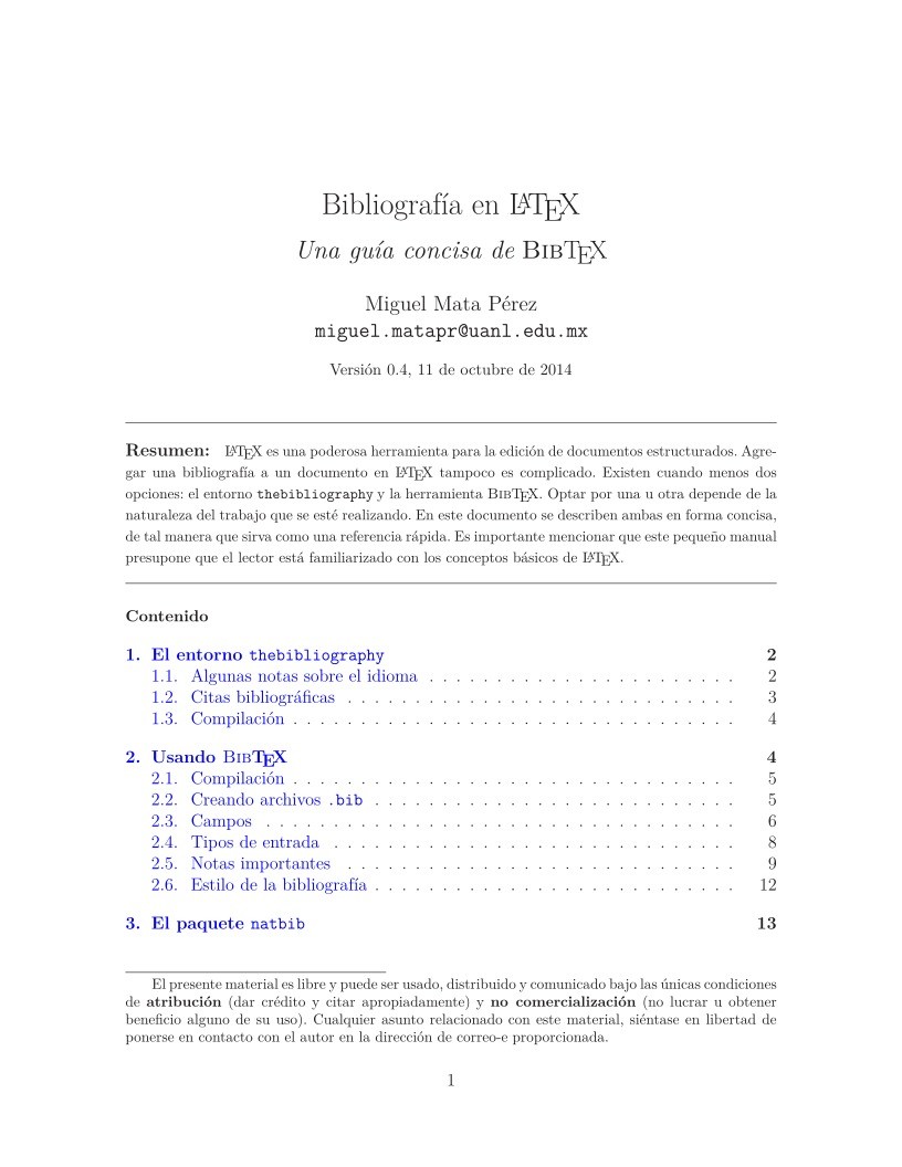 Imágen de pdf Bibliografia en LaTeX - Una guía concisa de BibTEX