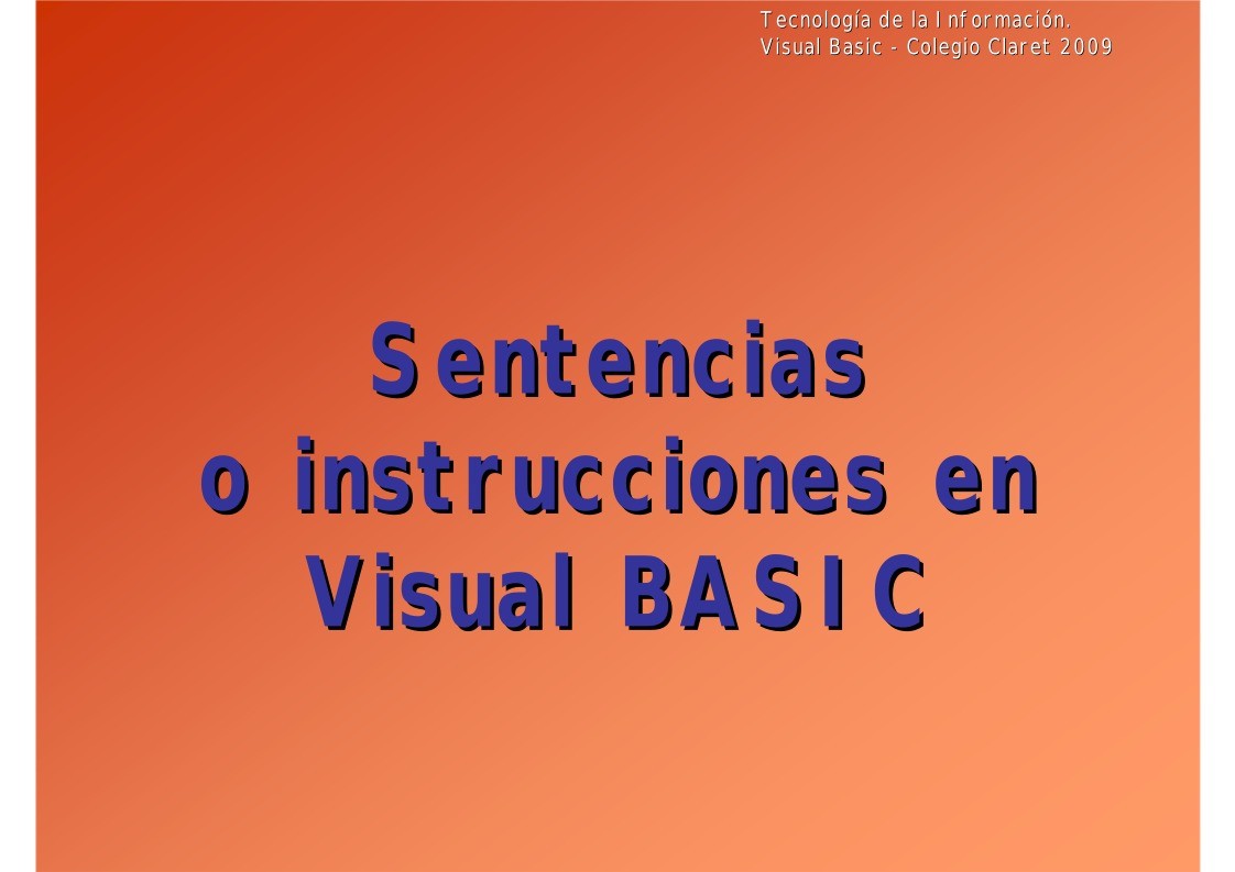 Imágen de pdf Sentencias o instrucciones en Visual Basic