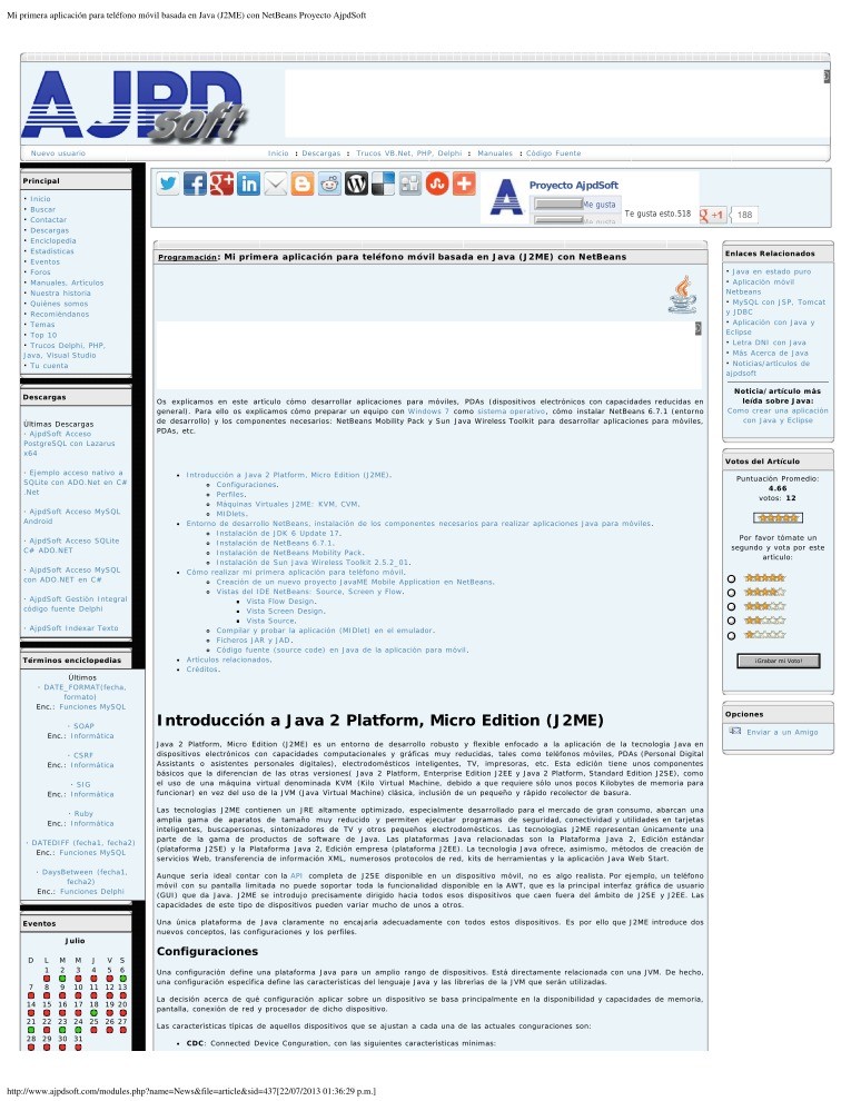 Imágen de pdf Mi primera aplicación para teléfono móvil basada en Java (J2ME) con NetBeans Proyecto AjpdSoft