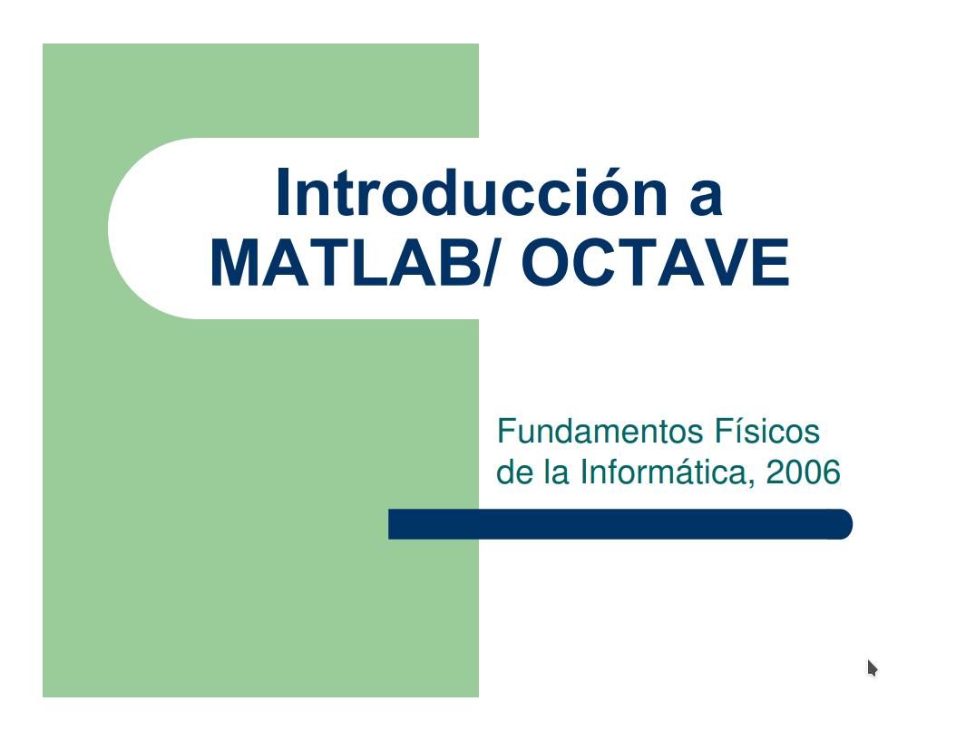 Imágen de pdf Introducción a Matlab/Octave