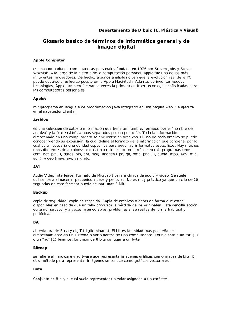 Imágen de pdf Glosario básico de términos de informática general y de imagen digital