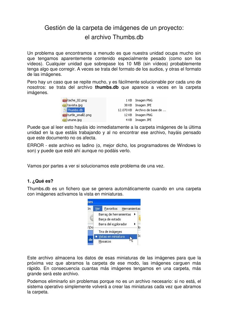 Imágen de pdf Gestión de la carpeta de imágenes de un proyecto: el archivo Thumbs.db