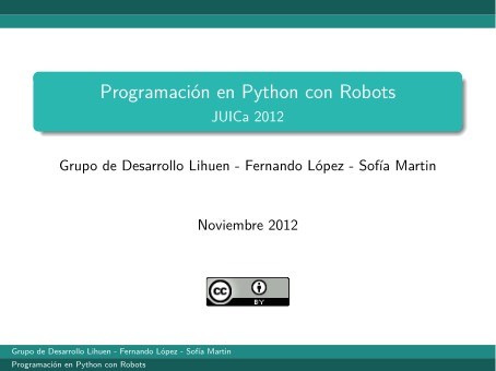 Imágen de pdf Programación en Python con Robots - JUICa 2012