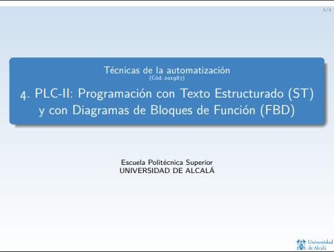 Imágen de pdf 4. PLC-II: Programación con Texto Estructurado (ST) y con Diagramas de Bloques de Función (FBD)