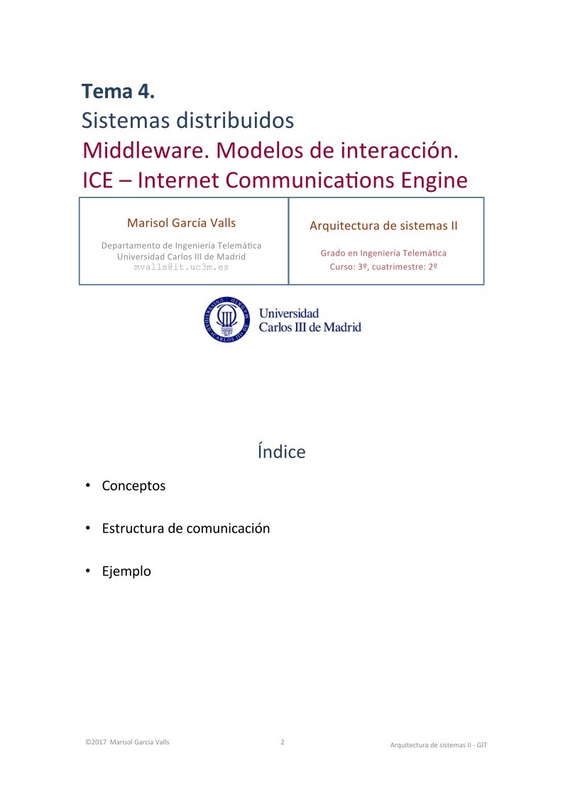 Imágen de pdf Middleware. Modelos de interacción - Tema 4. Sistemas distribuidos