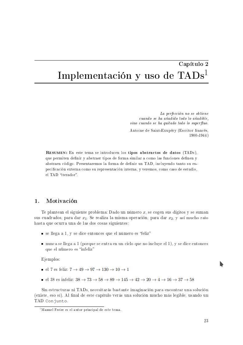 Imágen de pdf Capítulo 2 - Implementación y uso de TADs