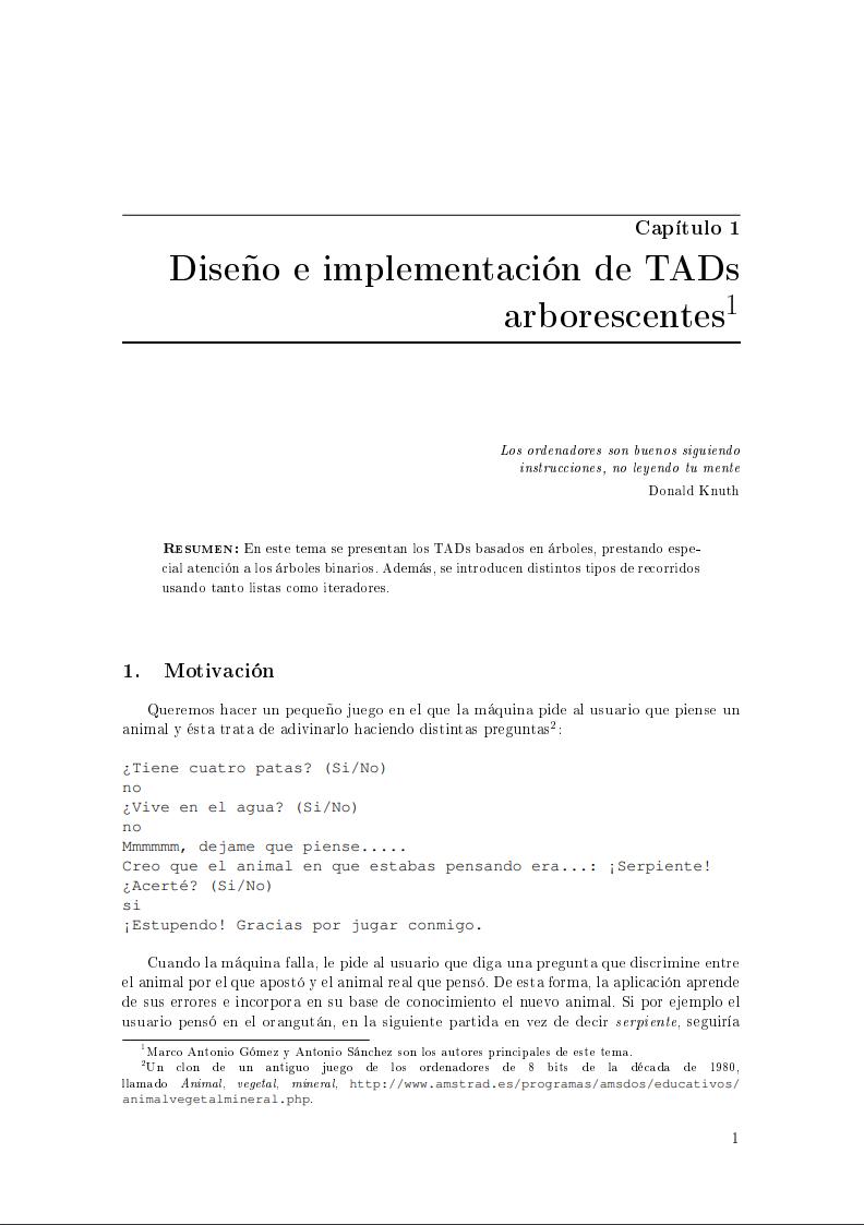 Imágen de pdf Capítulo 1 Diseño e implementación de TADs arborescentes