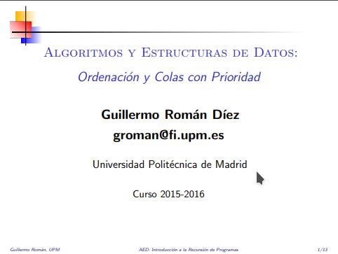 Imágen de pdf Ordenación y Colas con Prioridad - Algoritmos y Estructuras de Datos