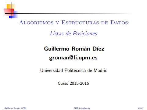 Imágen de pdf Algoritmos y Estructuras de Datos: Listas de Posiciones