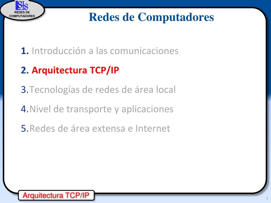 Imágen de pdf Arquitectura TCP/IP - Redes de Computadores
