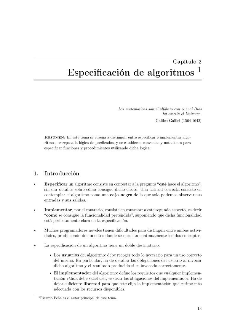 Imágen de pdf Capítulo 2 - Especificación de algoritmos