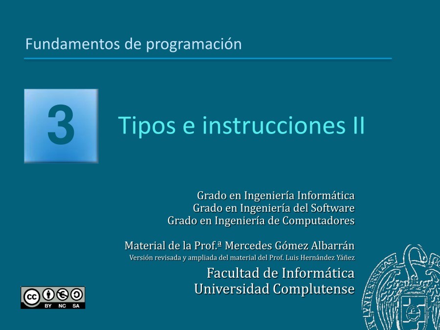 Imágen de pdf Tipos de instrucciones II - Fundamentos de programación