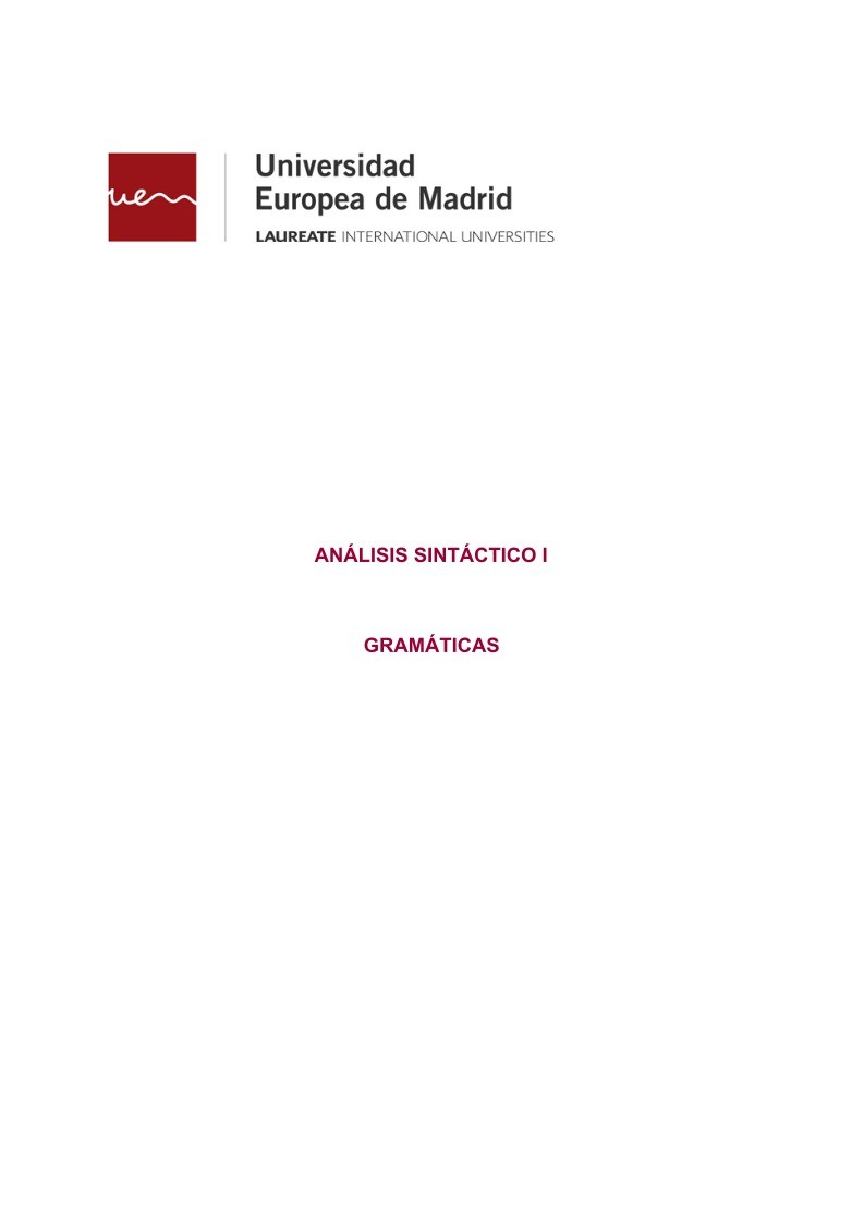 Imágen de pdf Análisis sintáctico I / Gramáticas