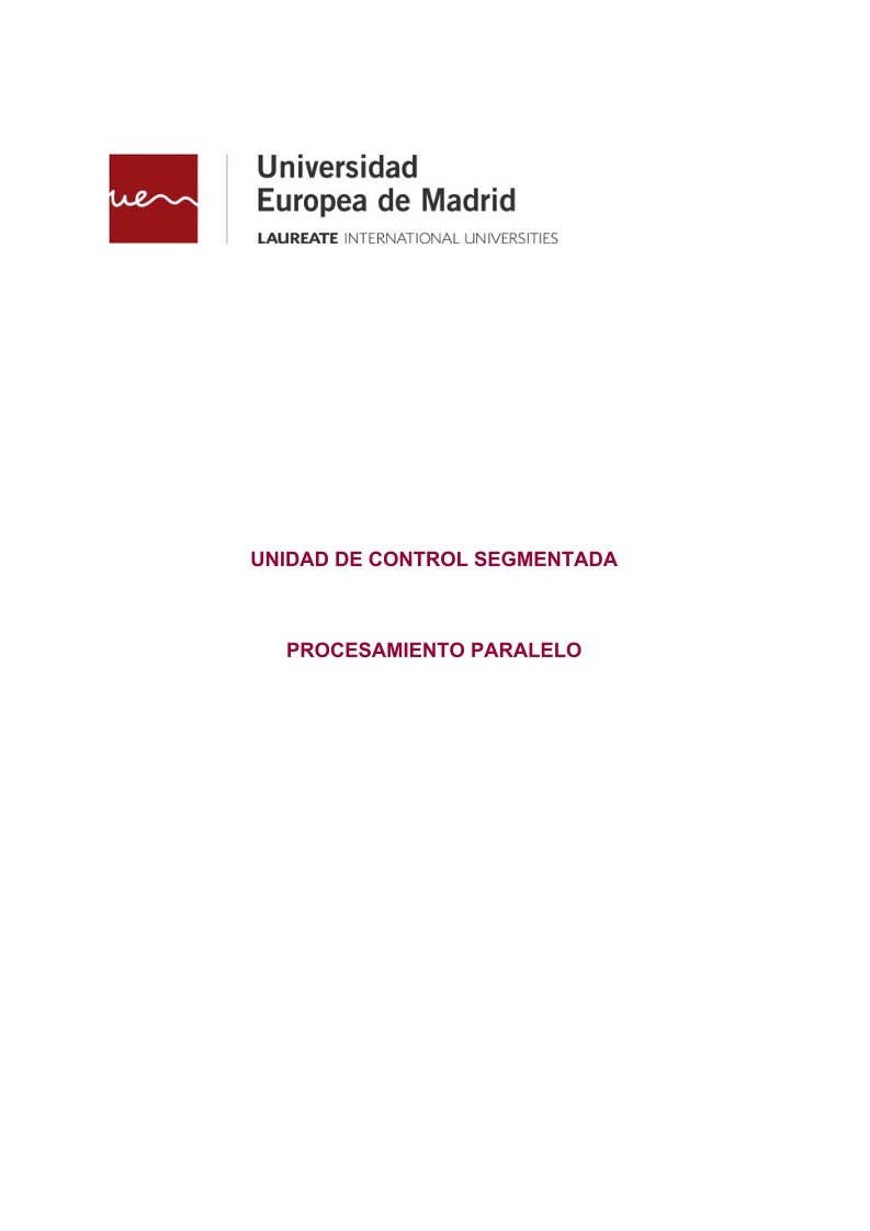 Imágen de pdf Unidad de control segmentada / Procesamiento paralelo