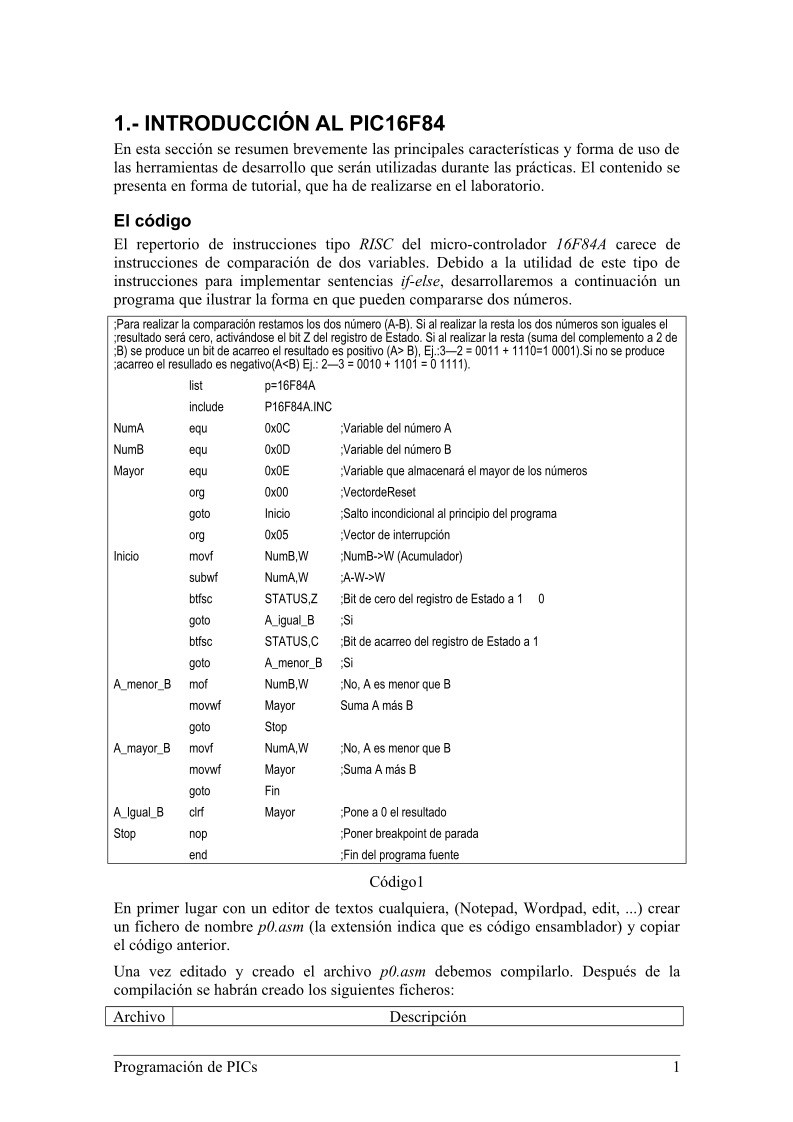 Imágen de pdf Introducción al PIC16F84