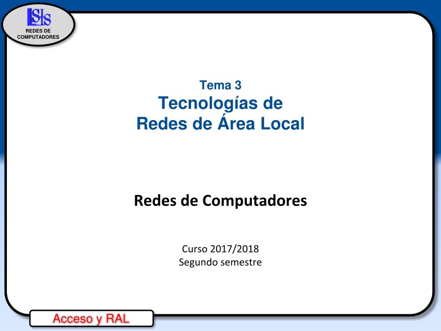 Imágen de pdf Tema 3 Tecnologías de Redes de Área Local
