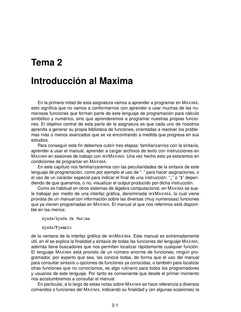 Imágen de pdf Tema 2 - Introducción al Maxima