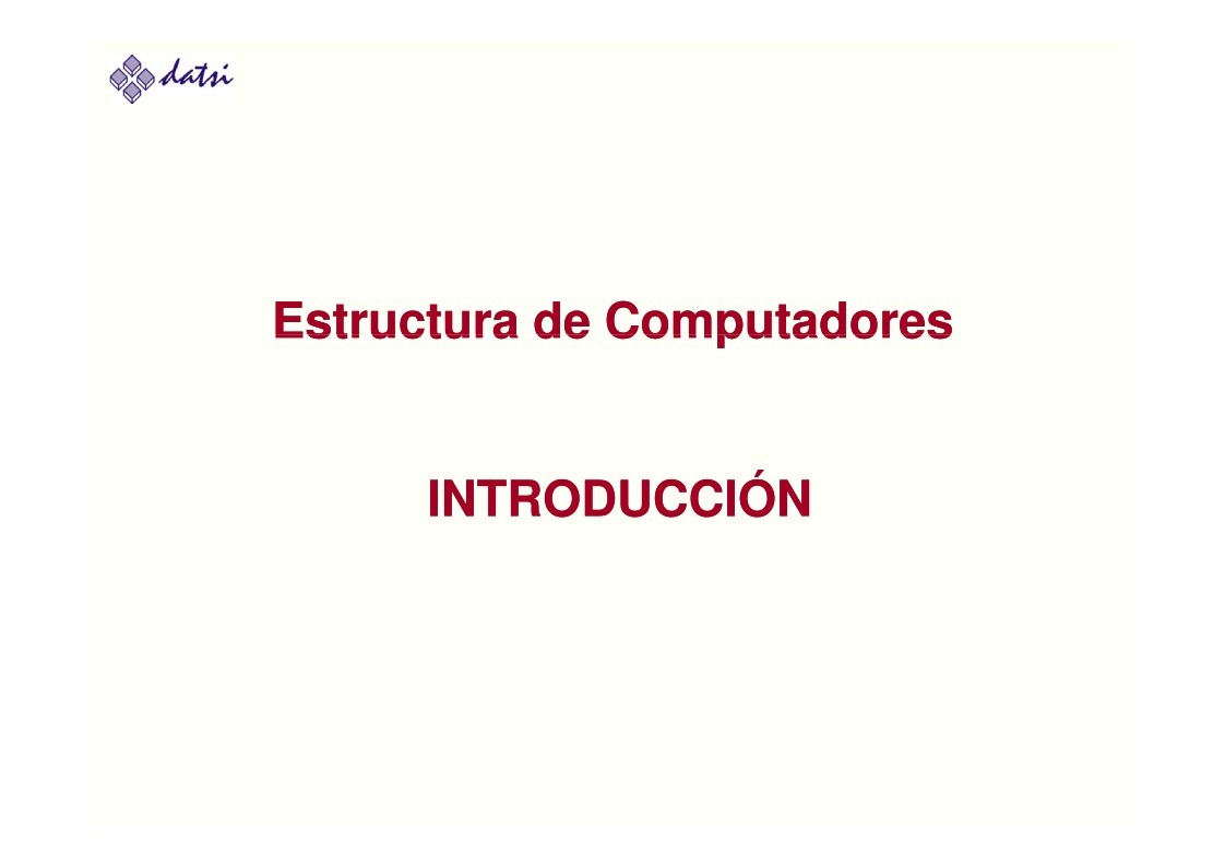 Imágen de pdf Introducción - Estructura de Computadores