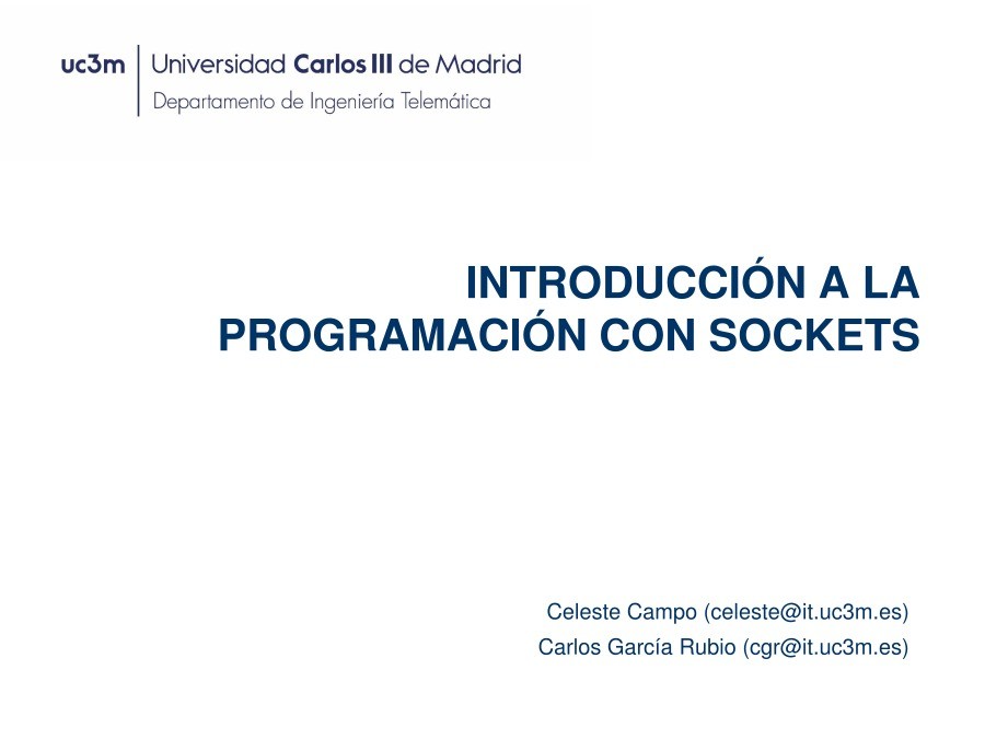 Imágen de pdf Introducción a la programación con Sockets