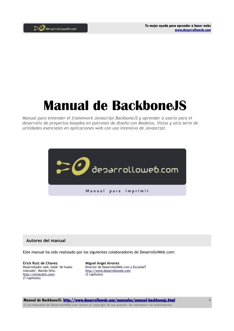 Imágen de pdf Manual de BackboneJS