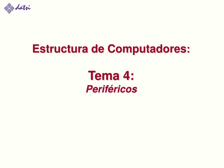 Imágen de pdf Tema 4: Periféricos - Estructura de Computadores
