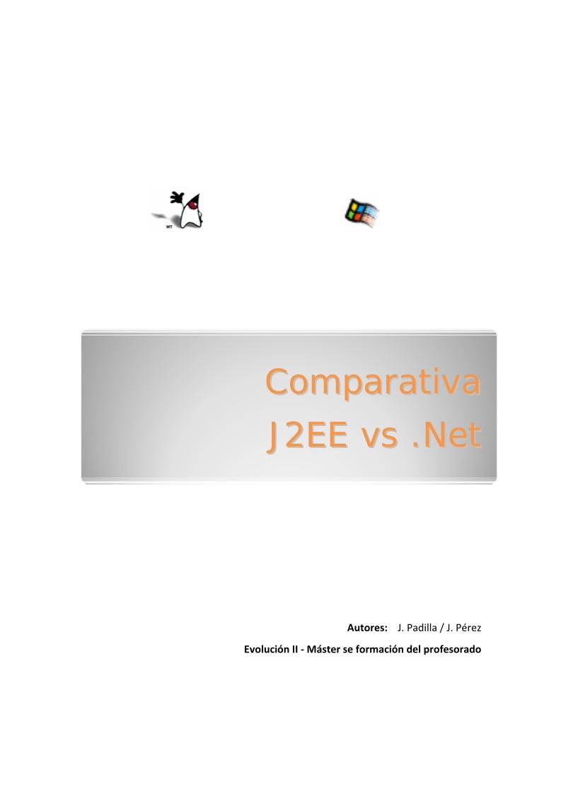 Imágen de pdf Comparativa J2EE vs .NET