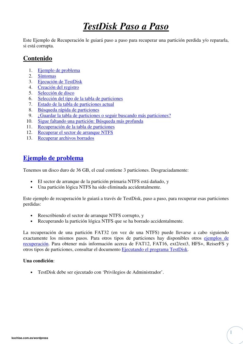 Imágen de pdf TestDisk Paso a Paso