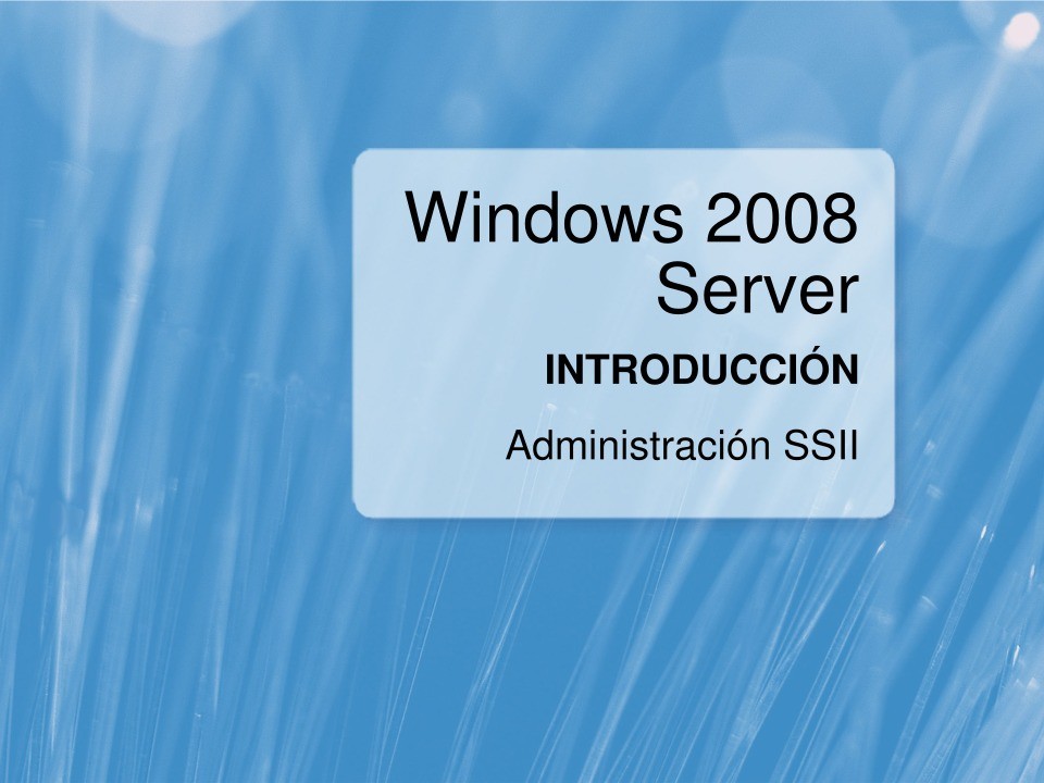 Imágen de pdf Windows 2008 Server - Introducción - Administración SSII