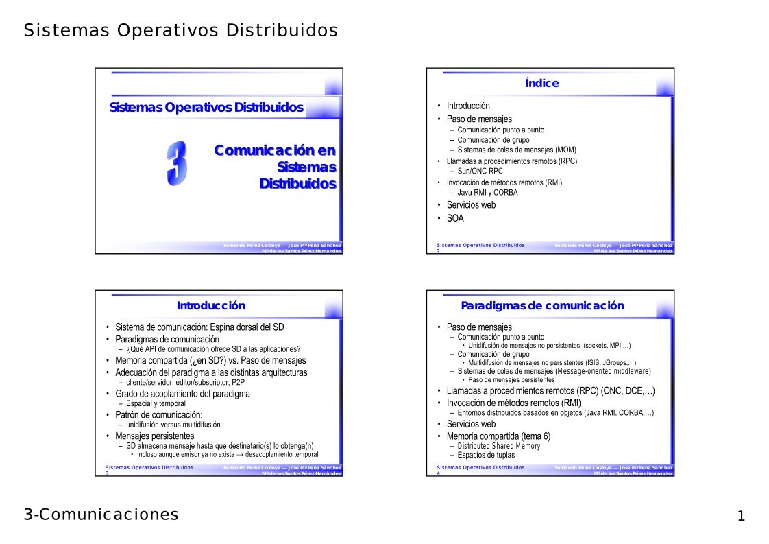 Imágen de pdf Comunicación en Sistemas Distribuidos - Sistemas Operativos Distribuidos