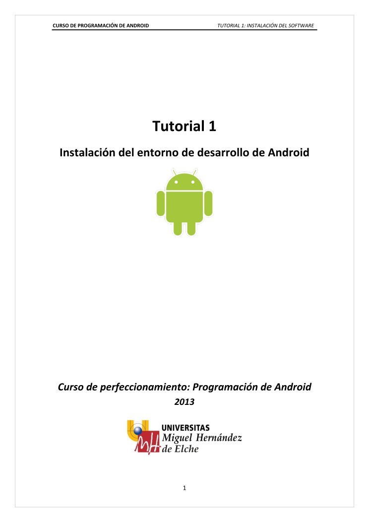 Imágen de pdf Tutorial 1 - Instalación del entorno de desarrollo de Android