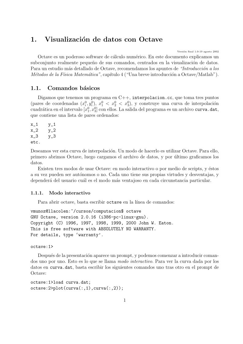 Imágen de pdf Visualización de datos con Octave