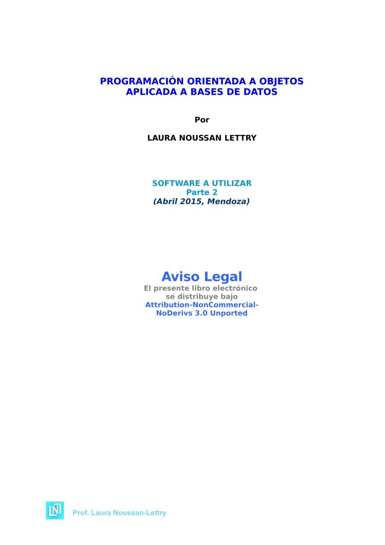 Imágen de pdf Programación Orientada a Objetos aplicada a Bases de Datos - Software a utilizar - Parte 2