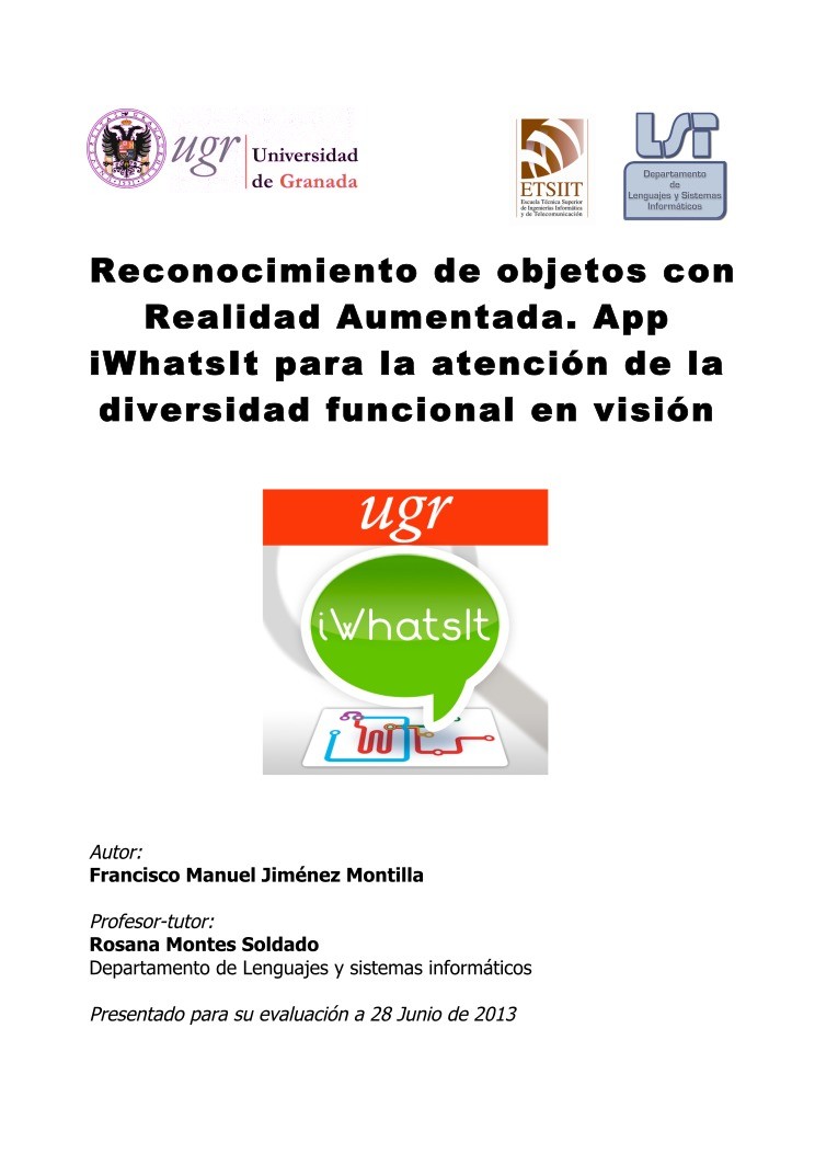 Imágen de pdf Reconocimiento de objetos con Realidad Aumentada. App iWhatsIt para la atención de la diversidad funcional en visión