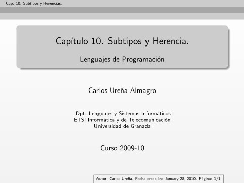 Imágen de pdf Capítulo 10. Subtipos y Herencia - Lenguajes de Programación