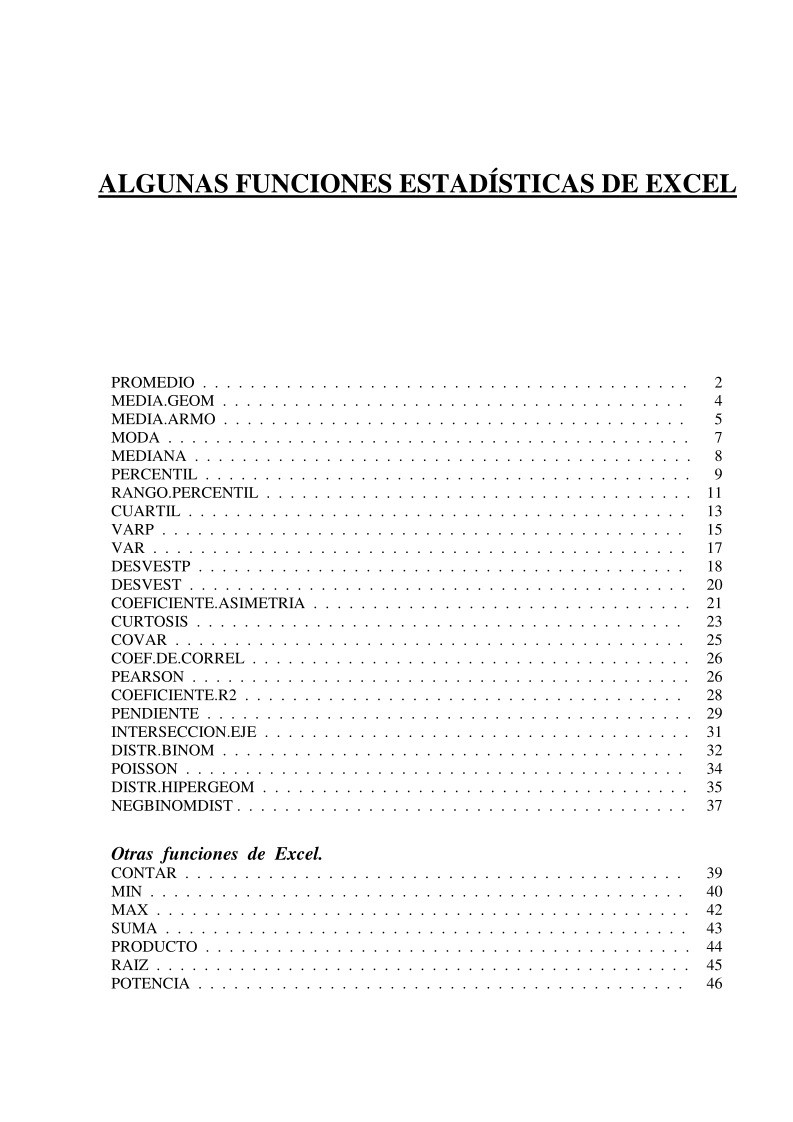 Imágen de pdf Funciones estadisticas de Excel