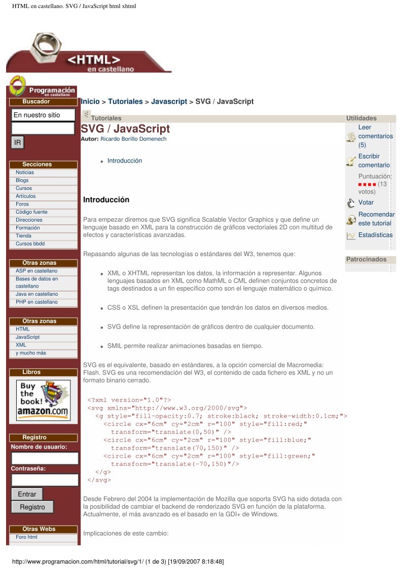 Imágen de pdf HTML en castellano. SVG / JavaScript html xhtml