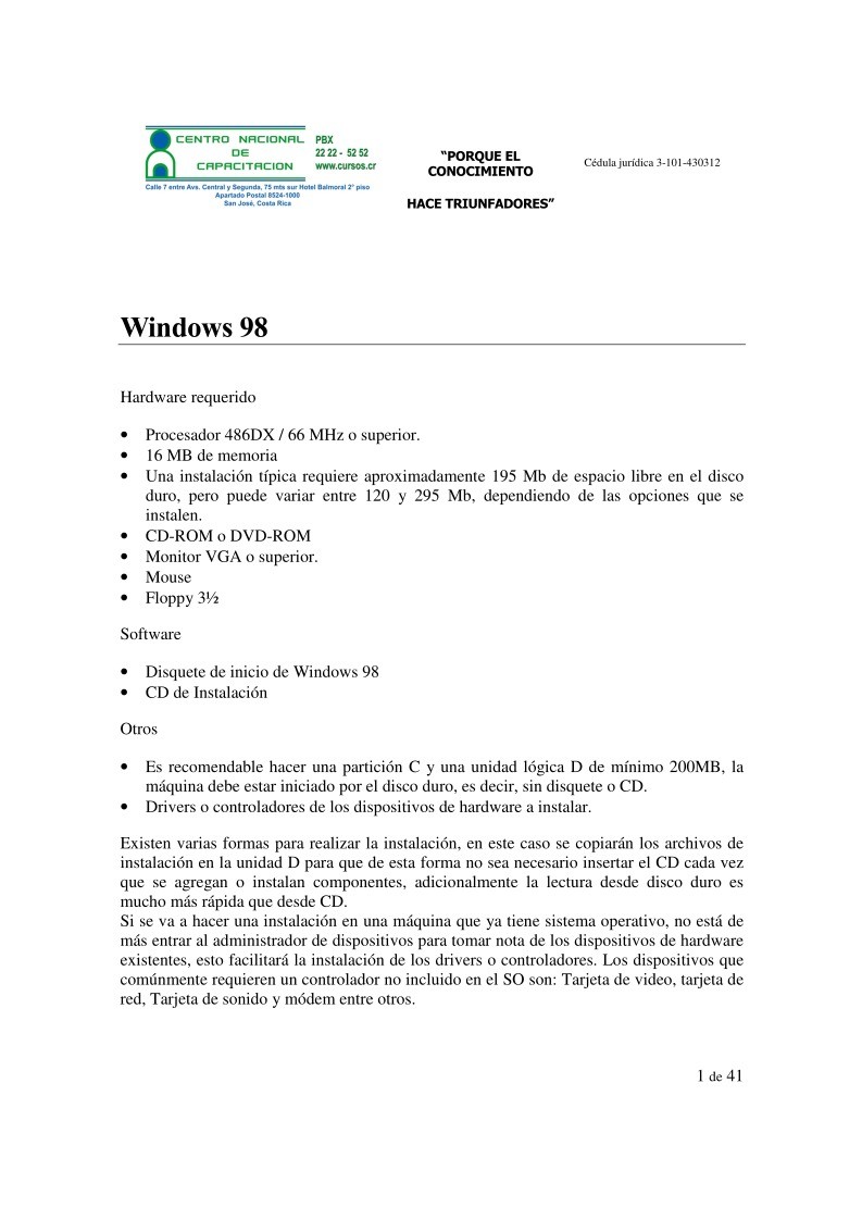 Imágen de pdf Instalar Windws versiones anteriores