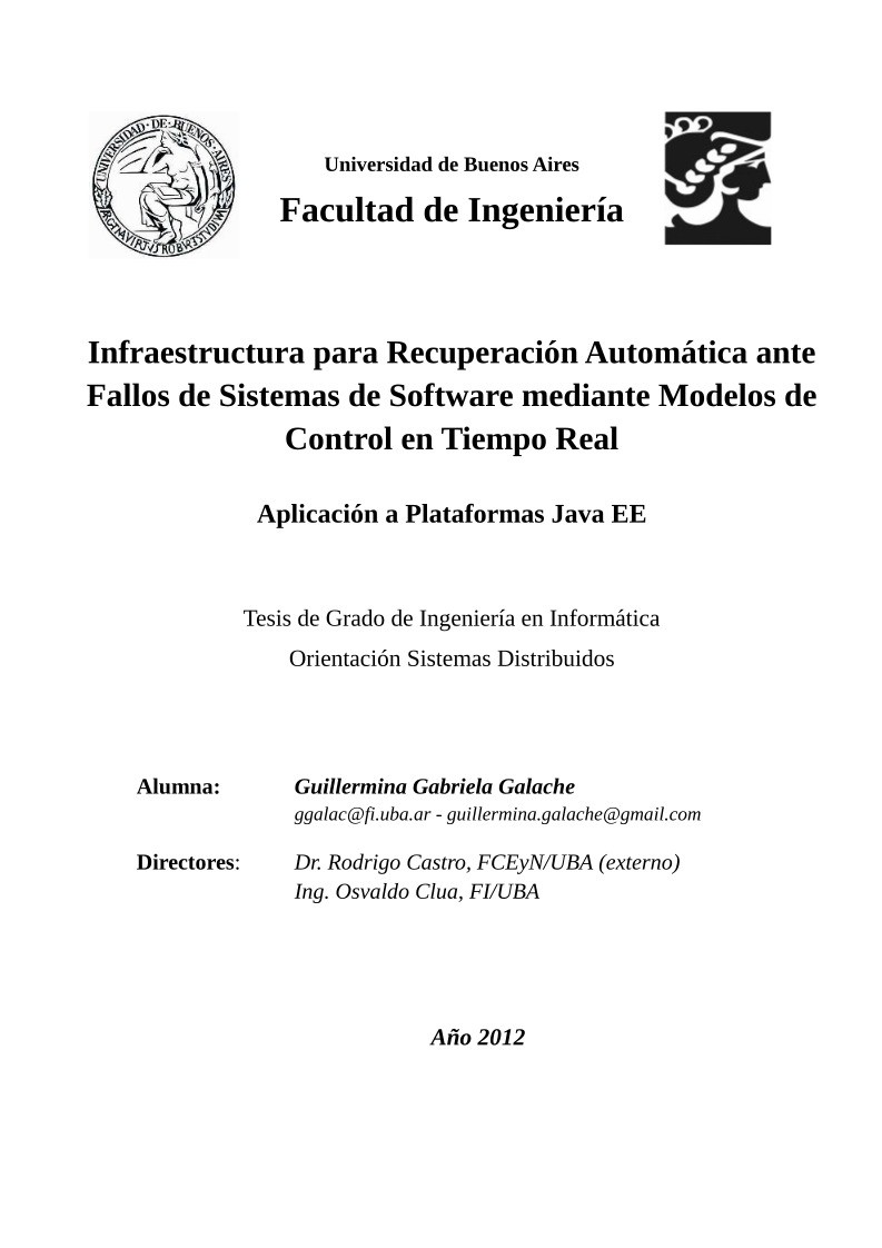 Imágen de pdf Infraestructura para Recuperación Automática ante Fallos de Sistemas de Software mediante Modelos de Control en Tiempo Real