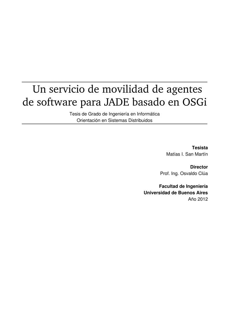 Imágen de pdf Un servicio de movilidad de agentes de software para JADE basado en OSGi