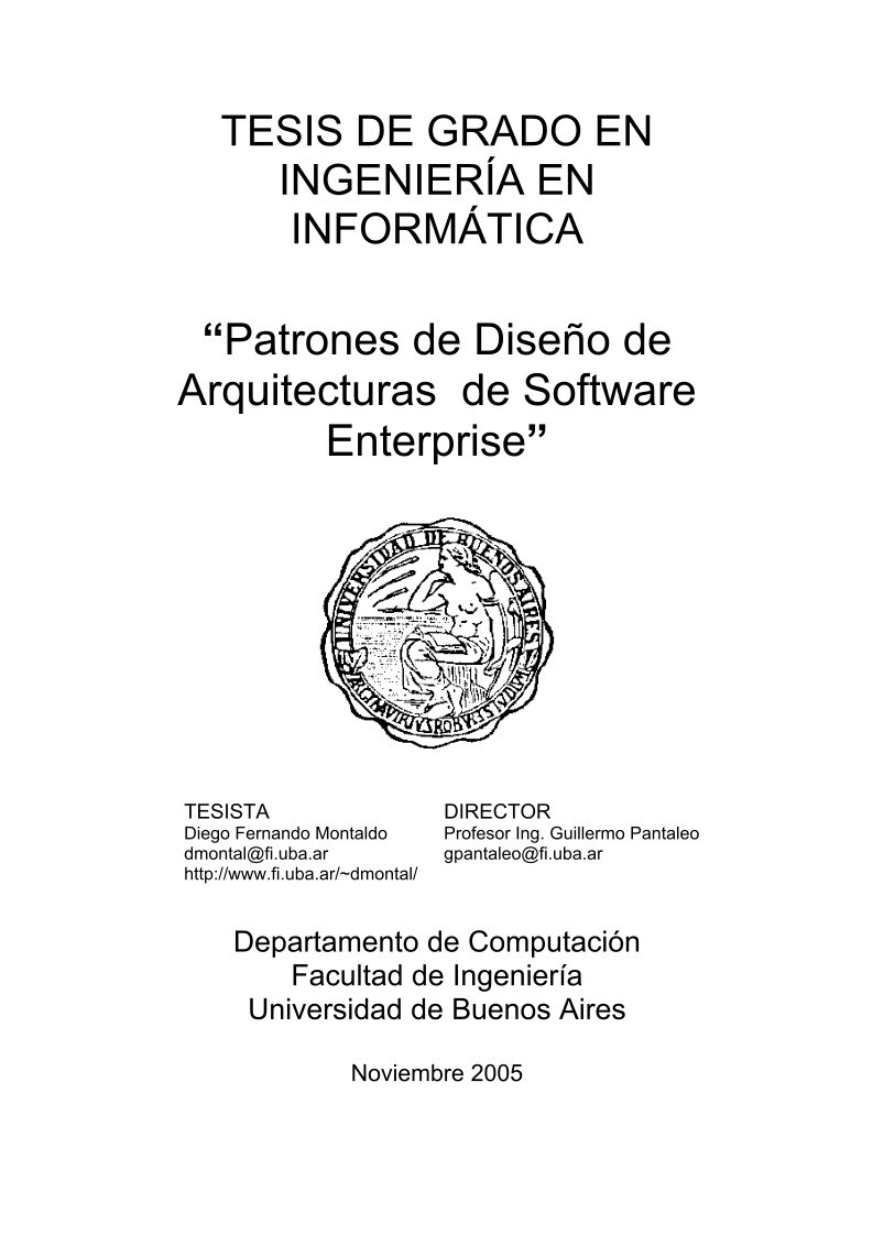 Imágen de pdf Patrones de Diseño de Arquitecturas de Software Enterprise