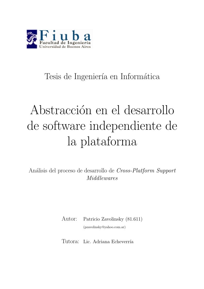 Imágen de pdf Abstracción en el desarrollo de software independiente de la plataforma